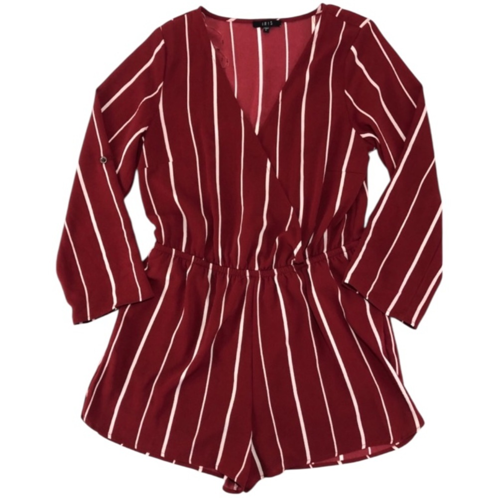 Iris Striped Shorts Romper L